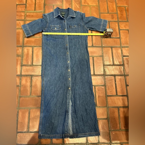Vintage Ralph Lauren Denim Dress Button-Up Maxi Dress Sz-M - Picture 3 of 5
